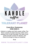 Kahole - Costa Rica Puntarenas Roasted Coffee Beans - Tolerant Planet