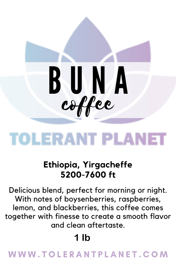 Buna - Ethiopian Roasted Coffee Beans - Tolerant Planet